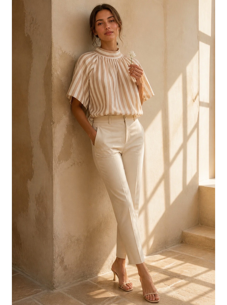Blouse rayée dos nu