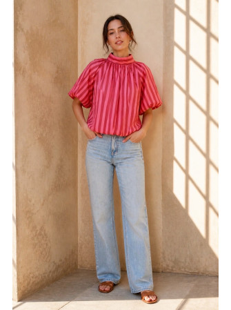 Blouse rayée dos nu