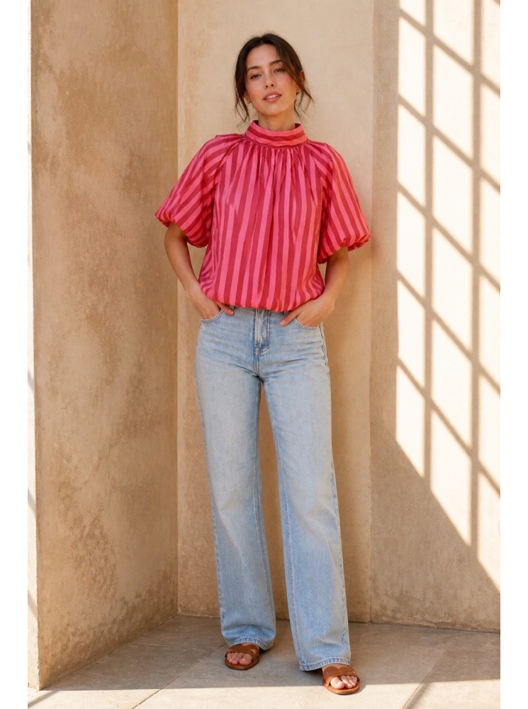 Blouse rayée dos nu