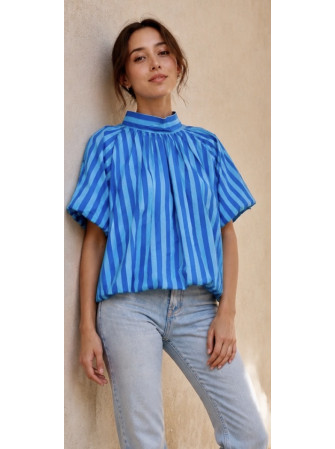 Blouse rayée dos nu