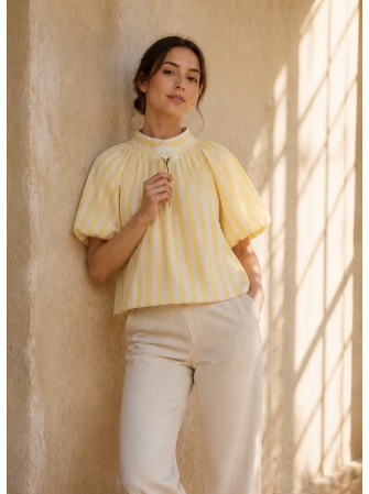 Blouse rayée dos nu