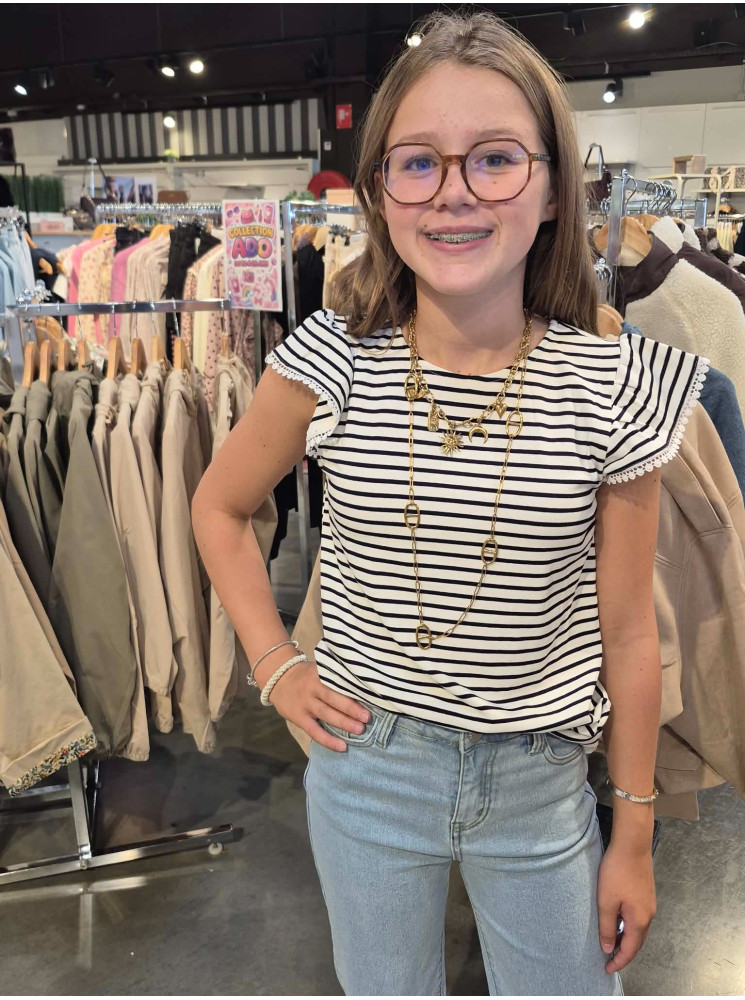 T-Shirt ligné 10 à 16 ans