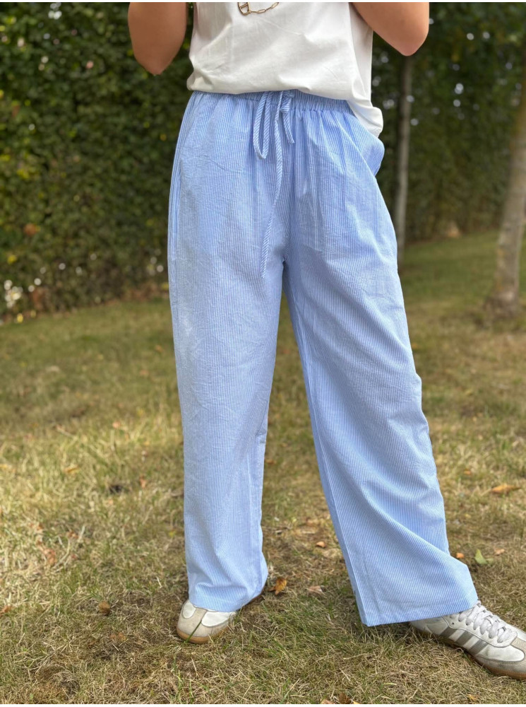 Pantalon fluide rayé
