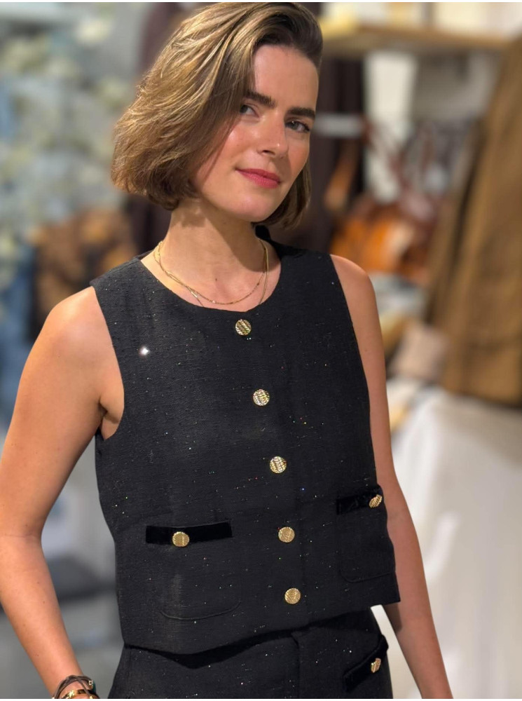 Gilet sans manches tweed