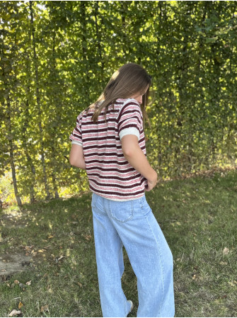 Pull rayé manches courtes