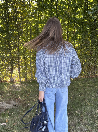 Chemise bouffante à carreaux