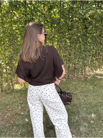 Pull col rond manches courtes