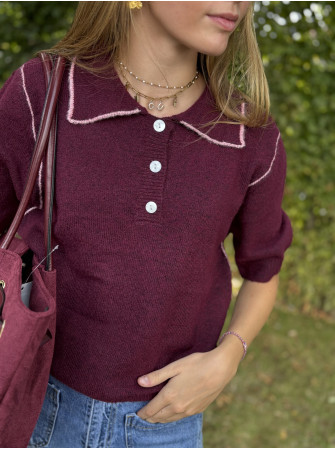 Pull polo manches courtes