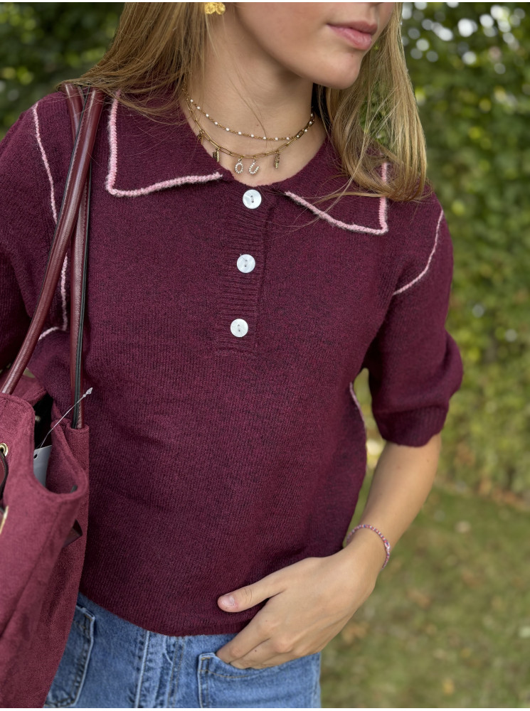 Pull polo manches courtes