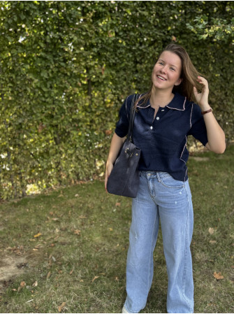 Pull polo manches courtes