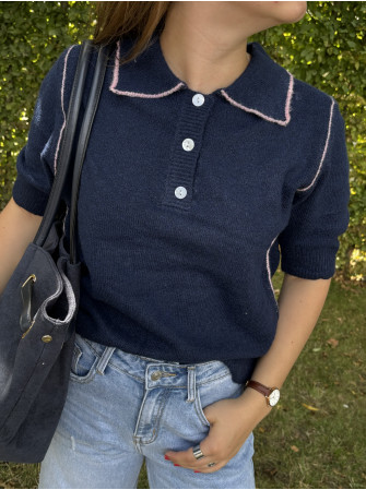 Pull polo manches courtes