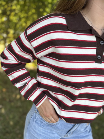 Pull polo rayé