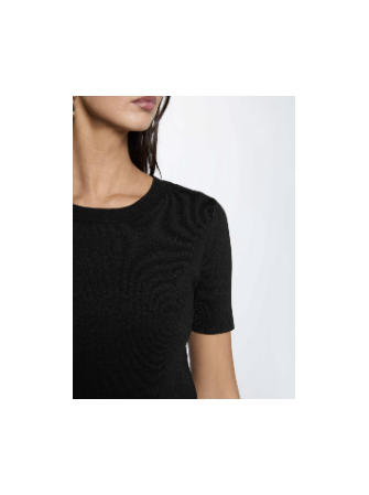 Top pailleté manches courches