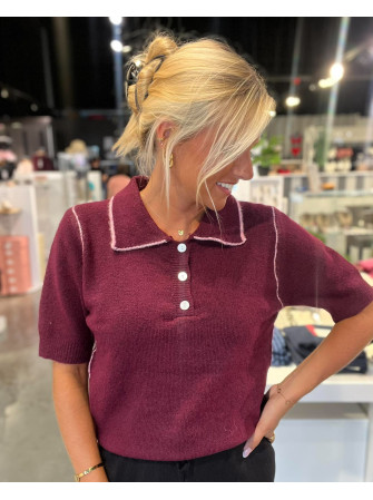 Pull polo manches courtes