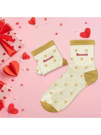 Chaussettes message coeurs