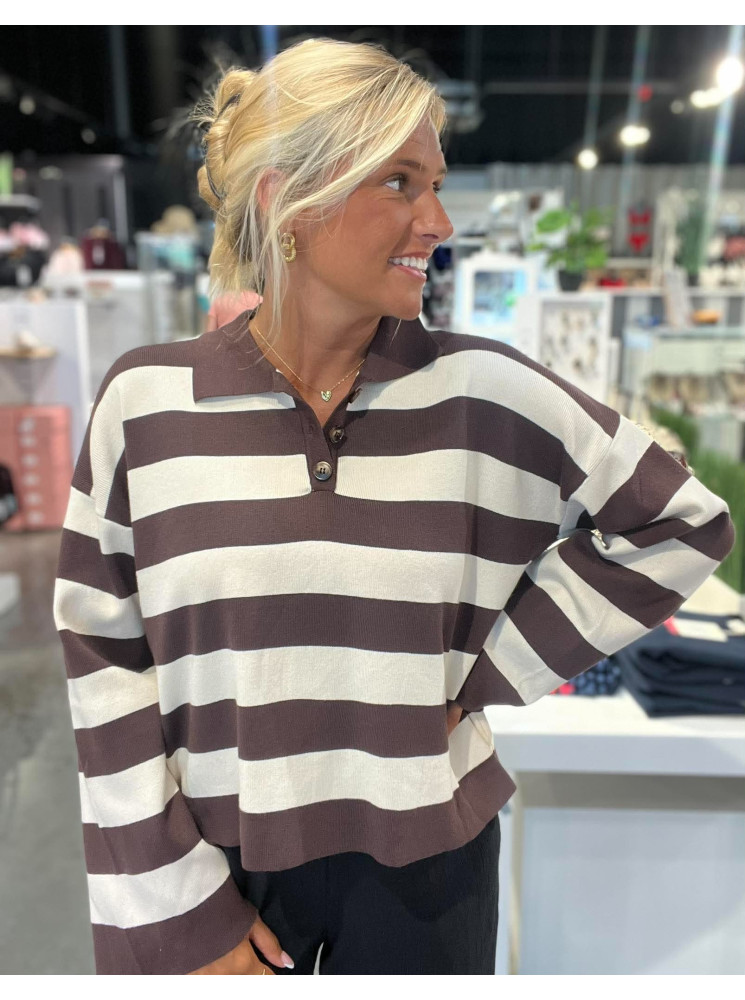 Pull "polo" rayé