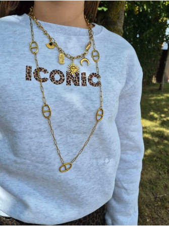 Sweat "ICONIC" Léopard 10 à 16 ans