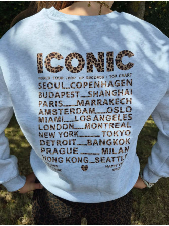 Sweat "ICONIC" Léopard 10 à 16 ans