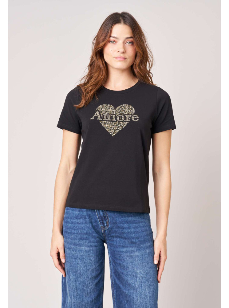 Tee shirt "coeur strass"