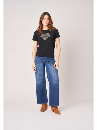 Tee shirt "coeur strass"
