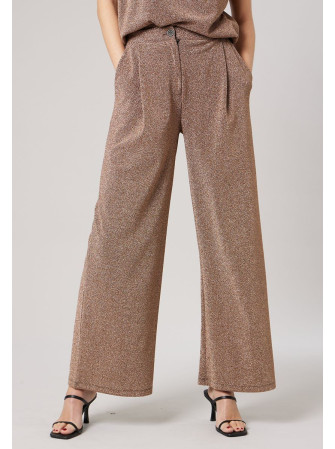 Pantalon large brillant