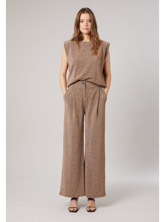 Pantalon large brillant