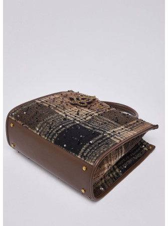 Sac cabas à carreaux aves sequins