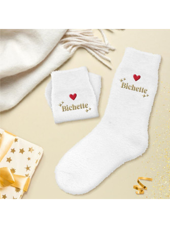 Chaussette pilou brodée