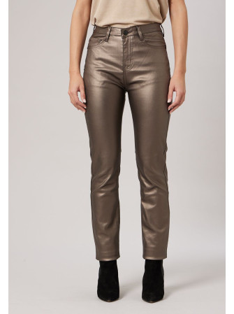 Pantalon slim enduit
