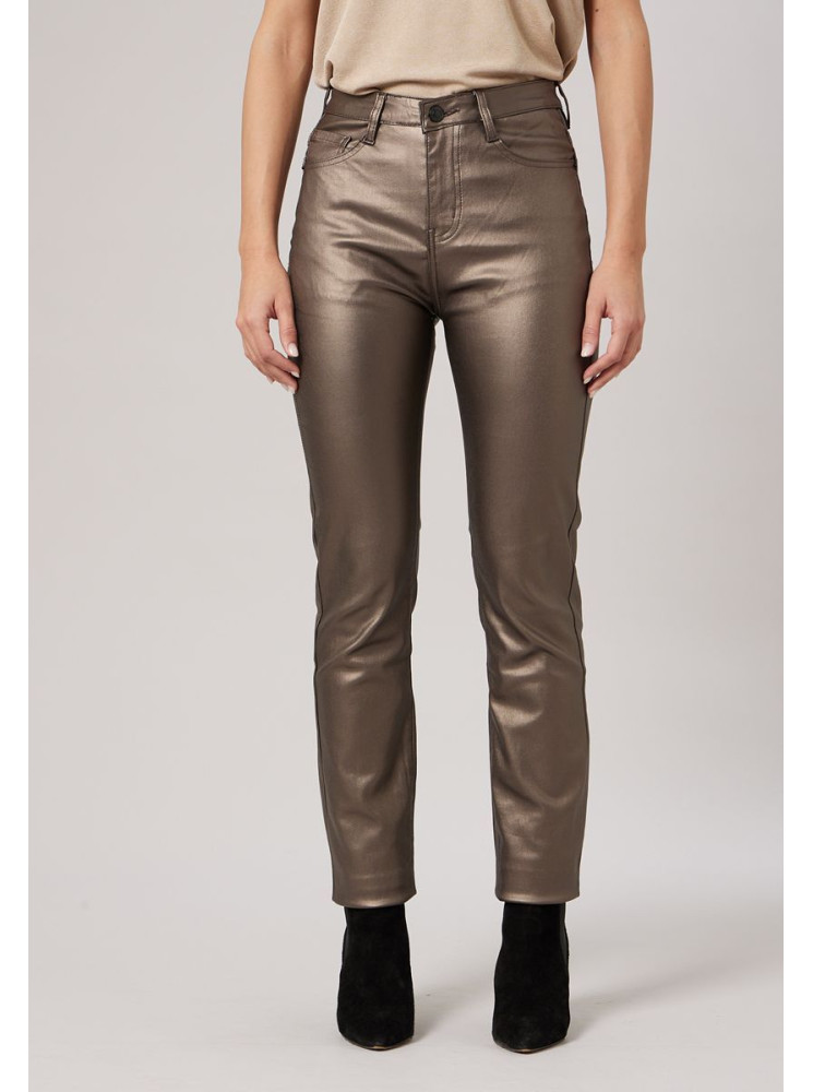 Pantalon slim enduit
