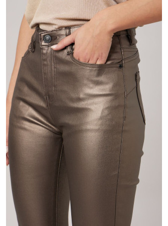 Pantalon slim enduit