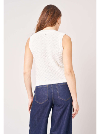 Gilet sans manches maille texturée