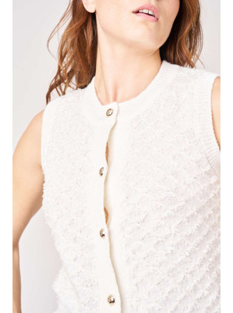 Gilet sans manches maille texturée