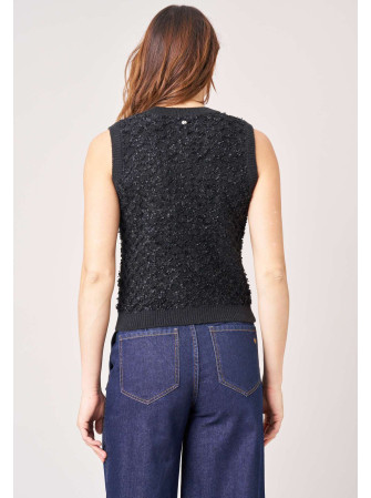 Gilet sans manches maille texturée