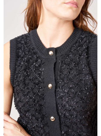 Gilet sans manches maille texturée