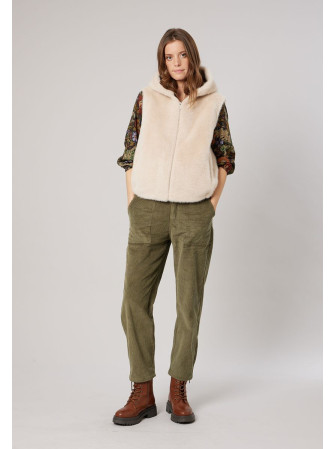 Veste sans manches en fausse fourrure