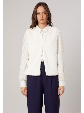 Veste sans manches en fausse fourrure