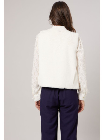Veste sans manches en fausse fourrure