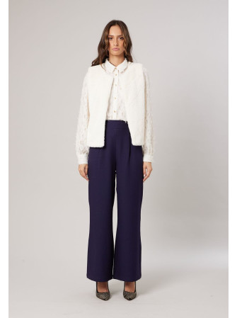 Veste sans manches en fausse fourrure