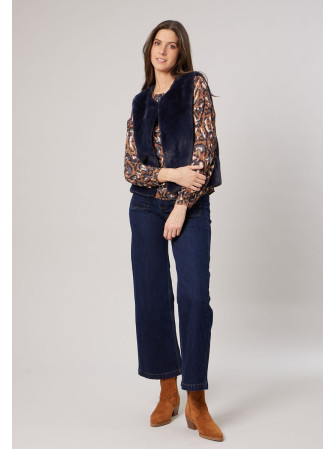 Veste sans manches en fausse fourrure