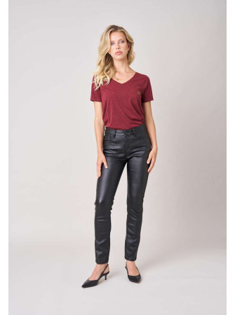 Pantalon slim enduit
