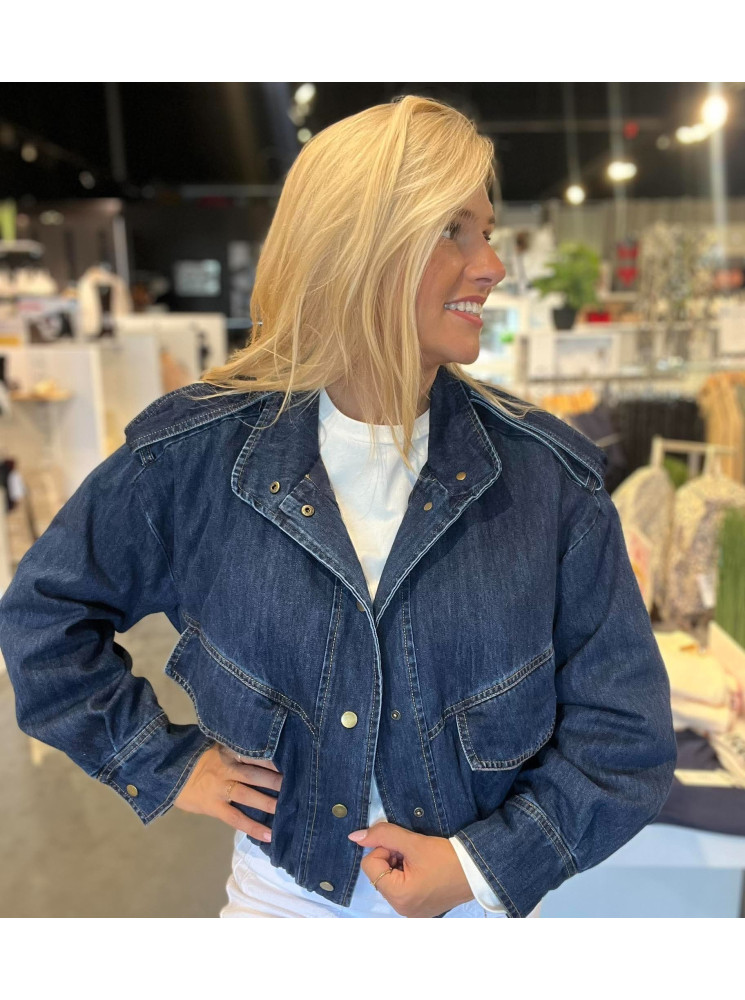 Veste en jean style "bomber"