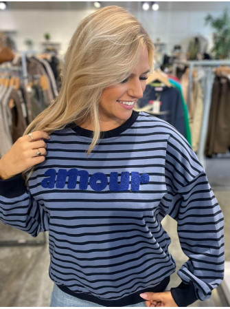 Sweat rayé "AMOUR"