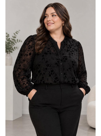 Chemise avec fleurs en velours
