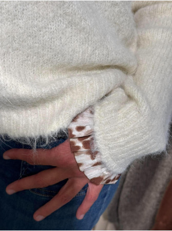 Pull en maille col chemise