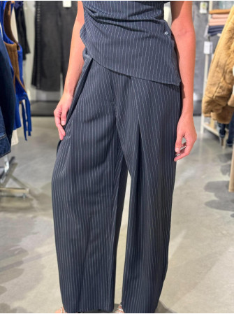 Pantalon rayé wide leg
