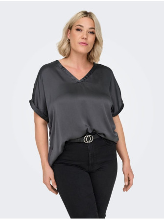 Blouse Col V Bi-Matière