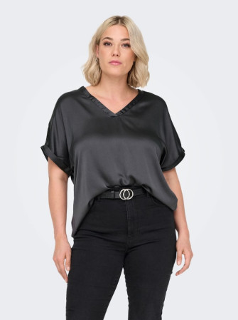 Blouse Col V Bi-Matière